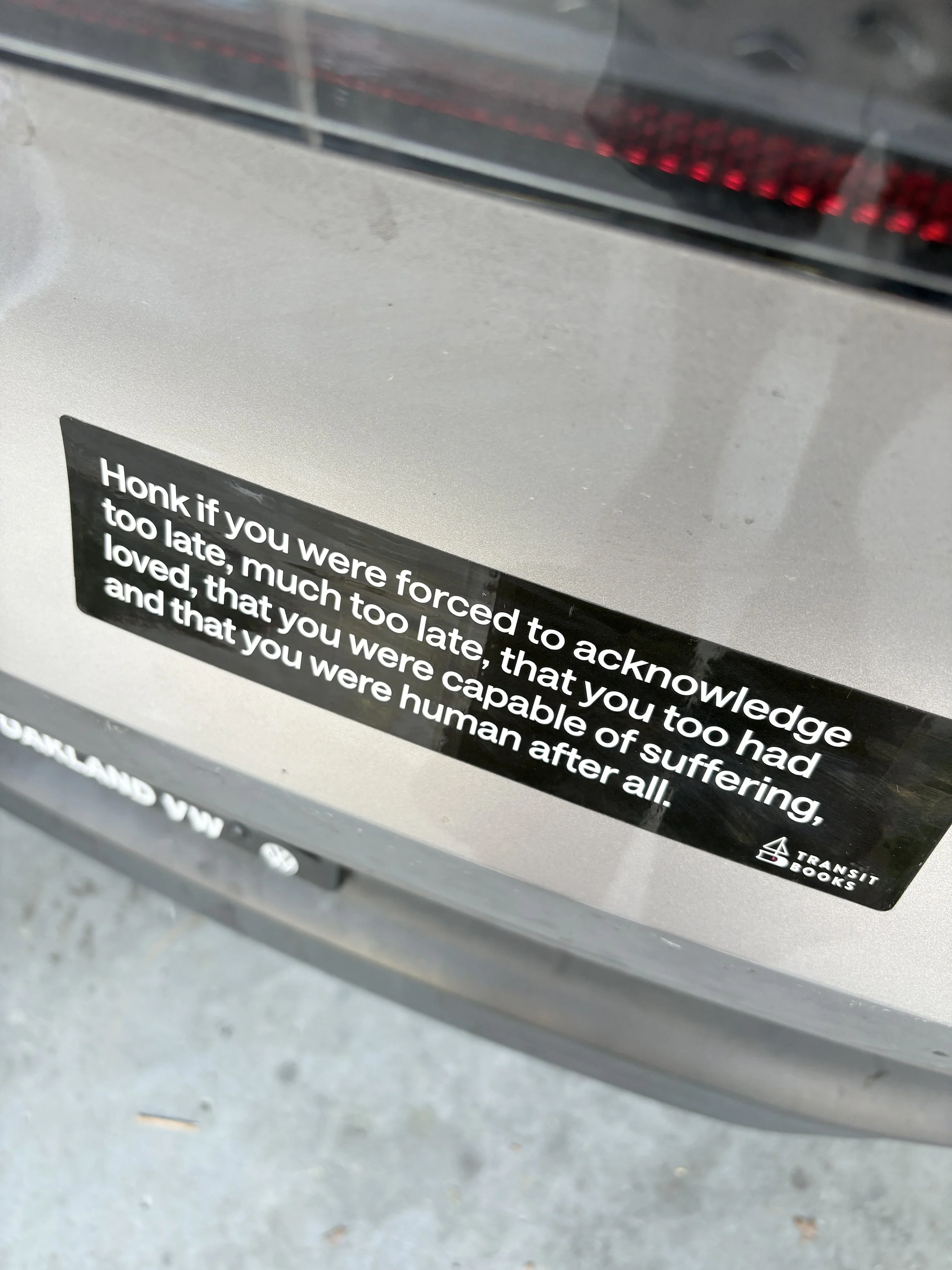 Transit Books — I Who Have Never Known Men - Bumper Sticker
